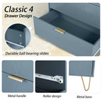 Commode haute à 4 tiroirs avec pieds en métal pour chambre ou salon