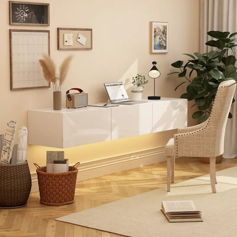 Meuble TV mural flottant avec LED