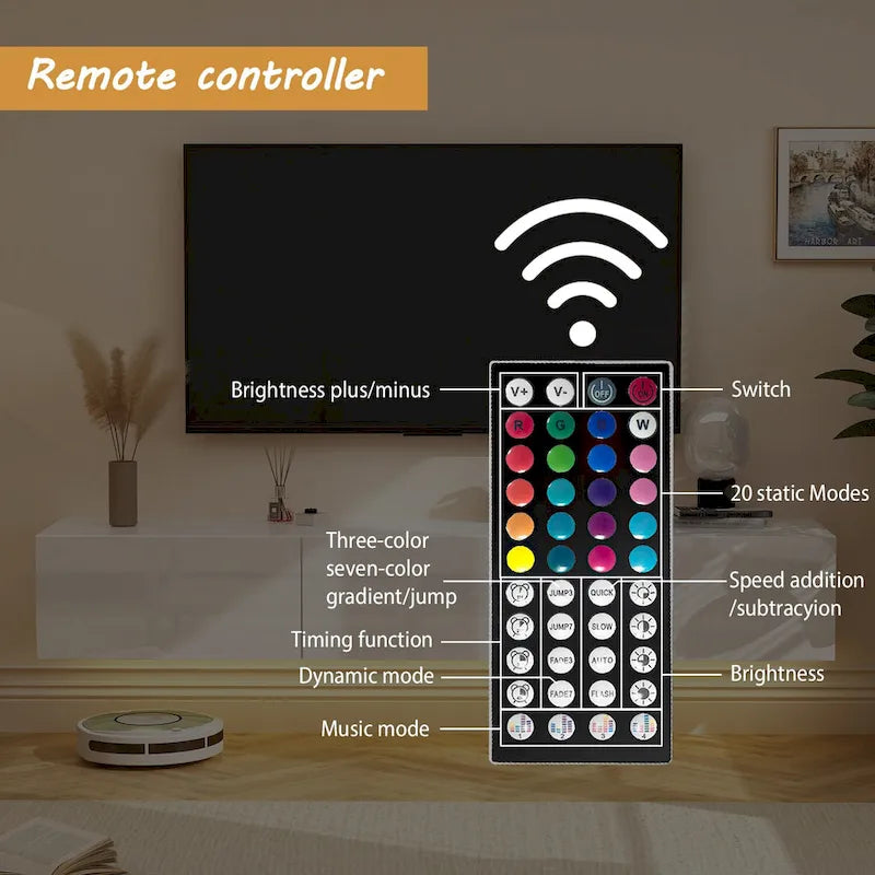 Meuble TV mural flottant avec LED