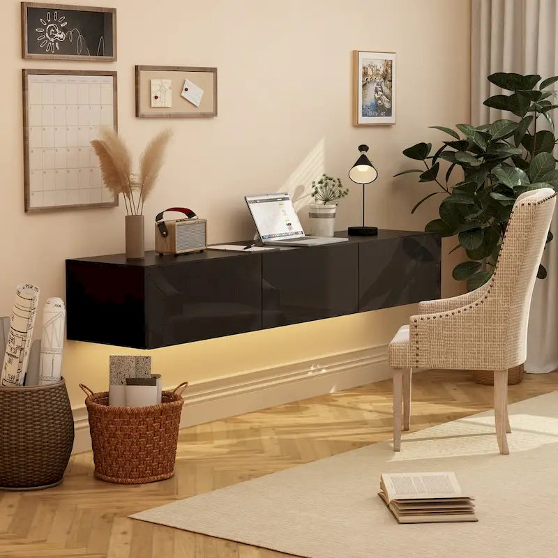 Meuble TV mural flottant avec LED