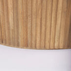 Table basse ovale cannelée en bois brun foncé Terra 48L x 28l x 15H