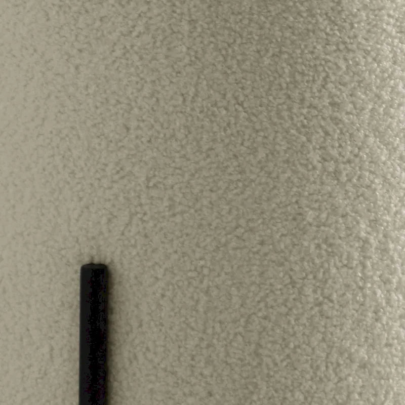 Pouf moderne en mousse de 45 cm, imitation peau de mouton beige, pieds en métal noir mat