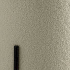 Pouf moderne en mousse de 45 cm, imitation peau de mouton beige, pieds en métal noir mat