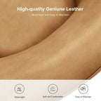 Fauteuil pivotant moderne Althea en cuir véritable avec base en bois massif, lot de 2, par HULALA HOME