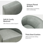 Fauteuil pivotant moderne Althea en cuir véritable avec base en bois massif, lot de 2, par HULALA HOME