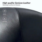 Fauteuil pivotant moderne Althea en cuir véritable avec base en bois massif, lot de 2, par HULALA HOME