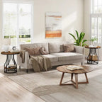 Table d'appoint ronde blanche et dorée, table de chevet à 2 niveaux, petite table d'appoint avec rangement pour salon