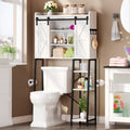 Meuble de rangement Moasis 61 cm à poser au-dessus des toilettes, avec porte coulissante style ferme et base en métal