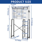 Meuble de rangement Moasis 61 cm à poser au-dessus des toilettes, avec porte coulissante style ferme et base en métal