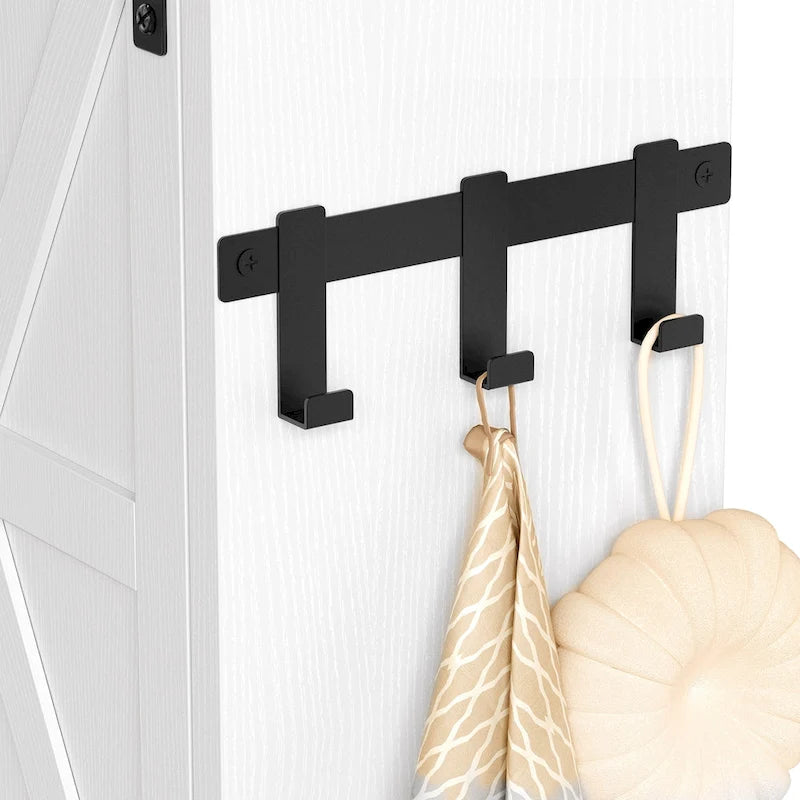 Meuble de rangement Moasis 61 cm à poser au-dessus des toilettes, avec porte coulissante style ferme et base en métal