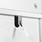 Meuble de rangement Moasis 61 cm à poser au-dessus des toilettes, avec porte coulissante style ferme et base en métal