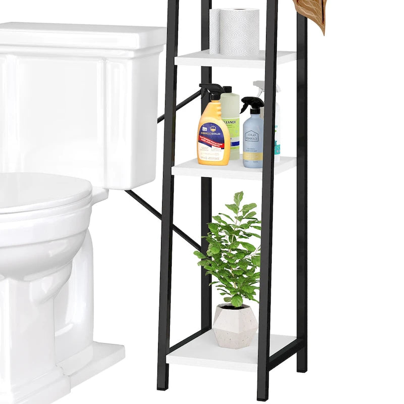 Meuble de rangement Moasis 61 cm à poser au-dessus des toilettes, avec porte coulissante style ferme et base en métal