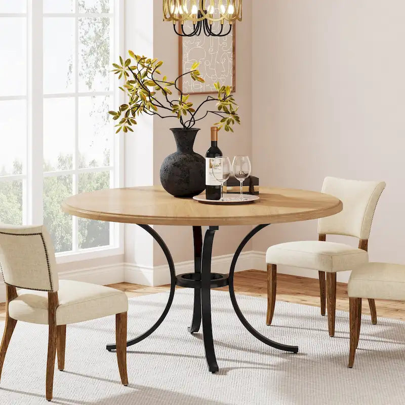 Table de salle à manger ronde de 47 pouces pour 4 personnes