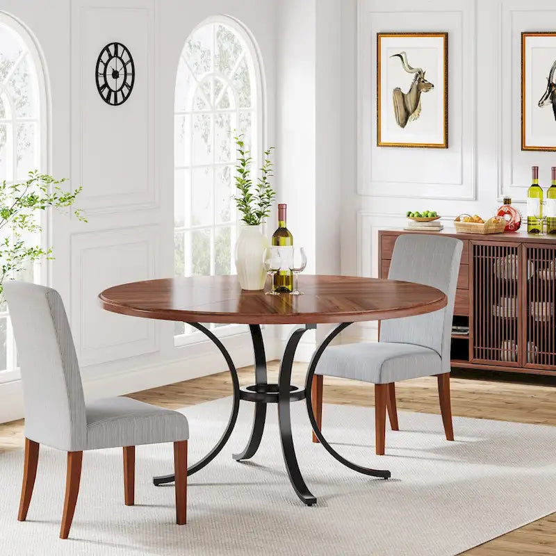 47 inch Round Dining Table Circle Dining Room Table for 4 People