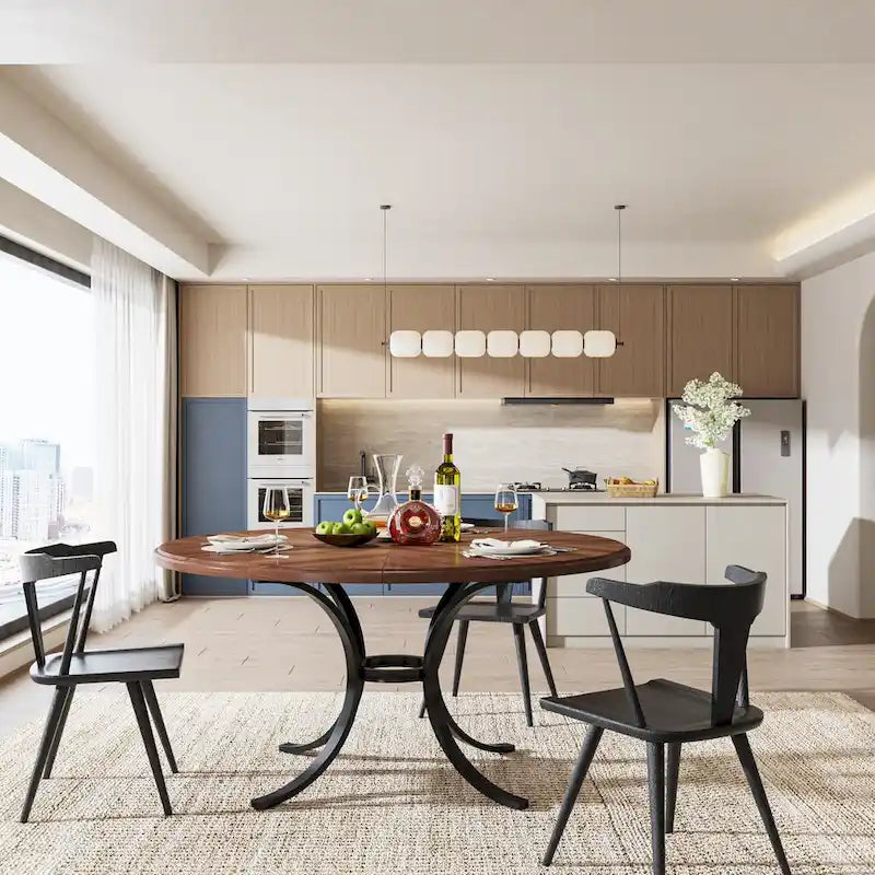 Table de salle à manger ronde de 47 pouces pour 4 personnes