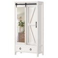Armoire de rangement Moasis haute et large avec portes et miroir pleine longueur pour salle de bain
