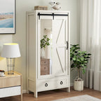 Armoire de rangement Moasis haute et large avec portes et miroir pleine longueur pour salle de bain