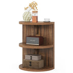 Table d'appoint demi-ronde à 3 niveaux, table d'appoint semi-circulaire pour salon