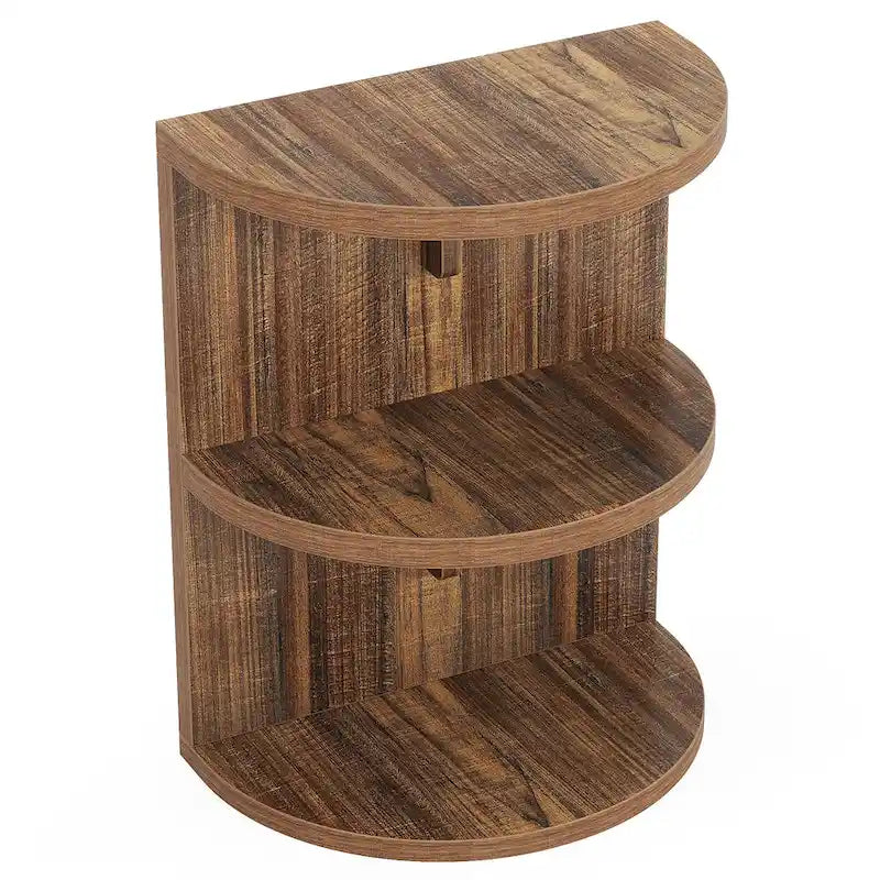 Table d'appoint demi-ronde à 3 niveaux, table d'appoint semi-circulaire pour salon