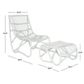 SAFAVIEH Jacquelynn White Wicker Chair And Ottoman Set - 22   x 30.5   x 32   - 22Wx30Dx31H