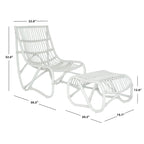 SAFAVIEH Jacquelynn White Wicker Chair And Ottoman Set - 22   x 30.5   x 32   - 22Wx30Dx31H