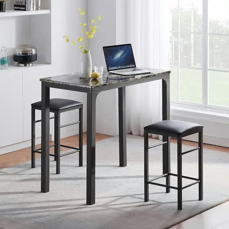 Ensemble table et chaises de bar VECELO 3 pièces