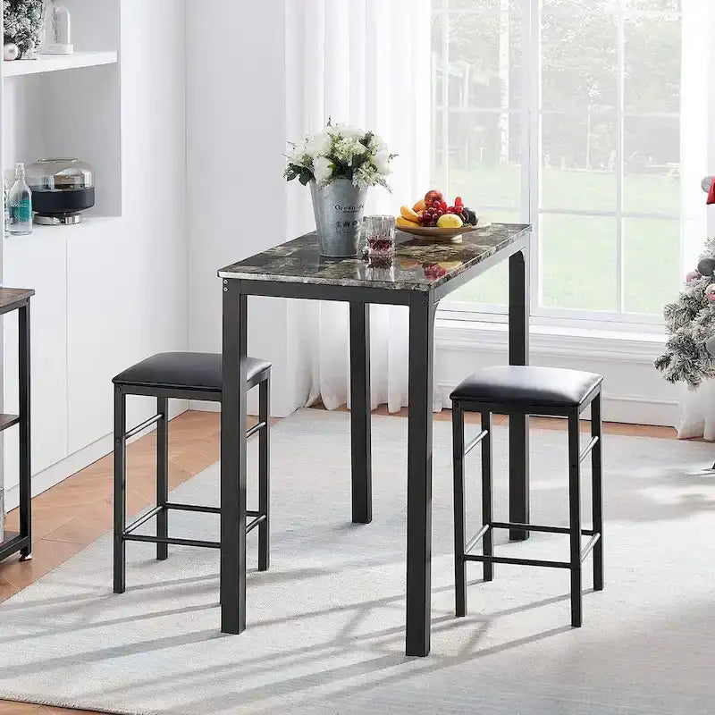 VECELO 3-Pieces Counter Dining Table Set