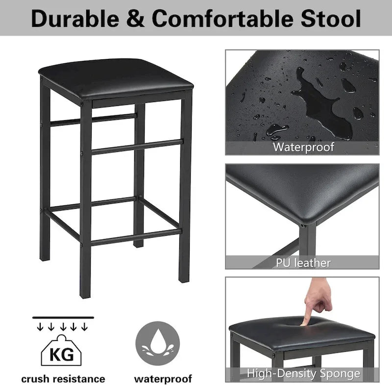 Ensemble table et chaises de bar VECELO 3 pièces