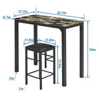 Ensemble table et chaises de bar VECELO 3 pièces