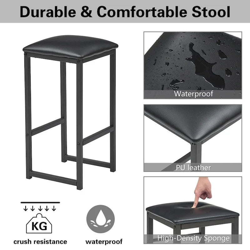 Ensemble table et chaises de bar VECELO 3 pièces