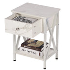 Table de chevet moderne du milieu du siècle avec étagère de rangement - 15,8 x 11,8 x 21,7