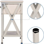 Table de chevet moderne du milieu du siècle avec étagère de rangement - 15,8 x 11,8 x 21,7