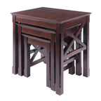 Xola 3-Pc Nesting Tables, Cappuccino - 21.1  W x 17.3  D x 22.1  H.