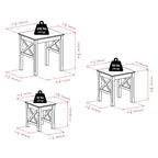 Tables gigognes Xola 3 pièces, Cappuccino - 21,1 L x 17,3 P x 22,1 H.
