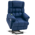 Fauteuil inclinable électrique MCombo avec massage, chauffage, appui-tête réglable et repose-pieds extensible (PU/tissu)
