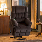 Fauteuil inclinable électrique MCombo avec massage, chauffage, appui-tête réglable et repose-pieds extensible (PU/tissu)