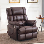 Fauteuil inclinable électrique MCombo avec massage, chauffage, appui-tête réglable et repose-pieds extensible (PU/tissu)