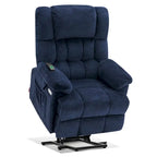 Fauteuil inclinable électrique MCombo avec massage, chauffage, appui-tête réglable et repose-pieds extensible (PU/tissu)