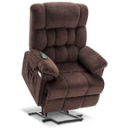 Fauteuil inclinable électrique MCombo avec massage, chauffage, appui-tête réglable et repose-pieds extensible (PU/tissu)