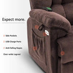 Fauteuil inclinable électrique MCombo avec massage, chauffage, appui-tête réglable et repose-pieds extensible (PU/tissu)