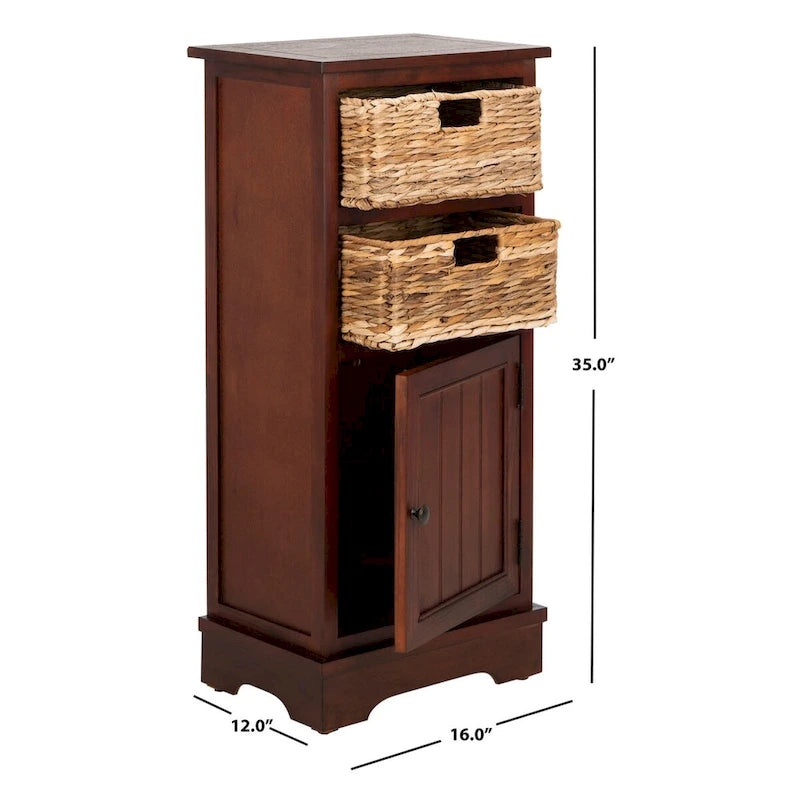 Armoire de rangement SAFAVIEH Golda, finition noire vieillie - 15,9 x 11,8 x 35 cm - 16 po L x 12 po P x 35 po H