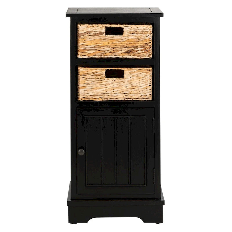 Armoire de rangement SAFAVIEH Golda, finition noire vieillie - 15,9 x 11,8 x 35 cm - 16 po L x 12 po P x 35 po H