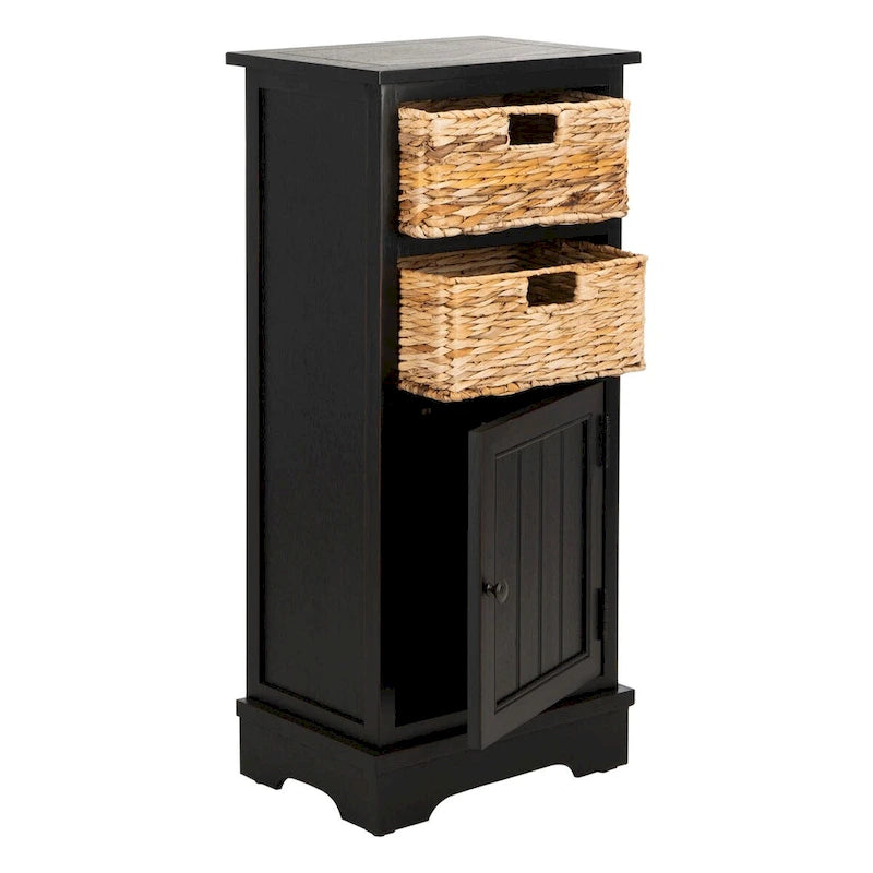 Armoire de rangement SAFAVIEH Golda, finition noire vieillie - 15,9 x 11,8 x 35 cm - 16 po L x 12 po P x 35 po H