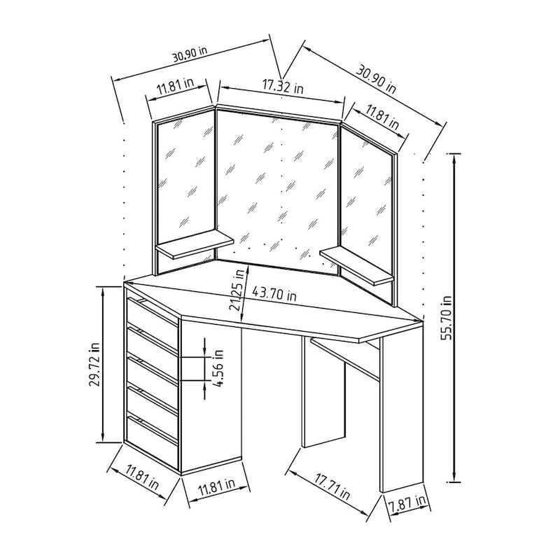 Coiffeuse d'angle Merci