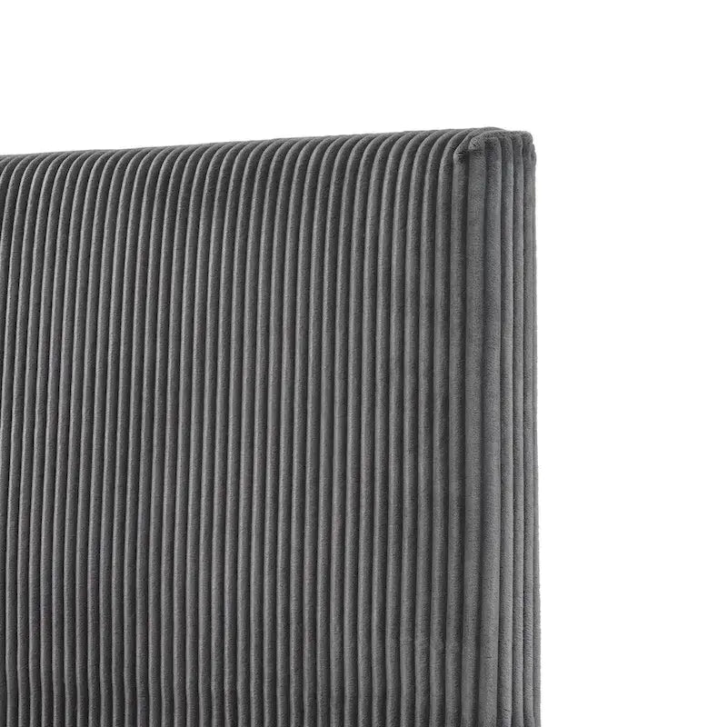 Housse de lit moderne en velours côtelé lavable pour lit queen size de Furniture of America, comprenant uniquement la tête de lit et le cadre.