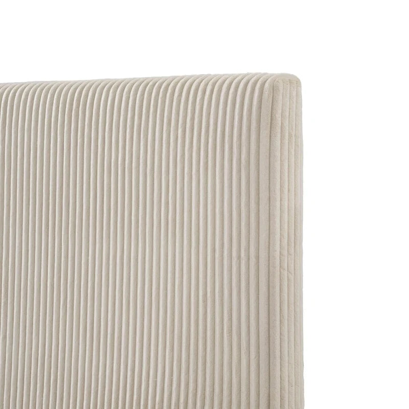 Housse de lit moderne en velours côtelé lavable pour lit queen size de Furniture of America, comprenant uniquement la tête de lit et le cadre.