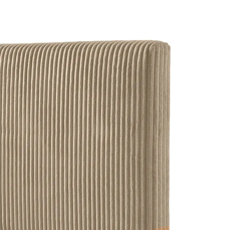 Housse de lit moderne en velours côtelé lavable pour lit queen size de Furniture of America, comprenant uniquement la tête de lit et le cadre.