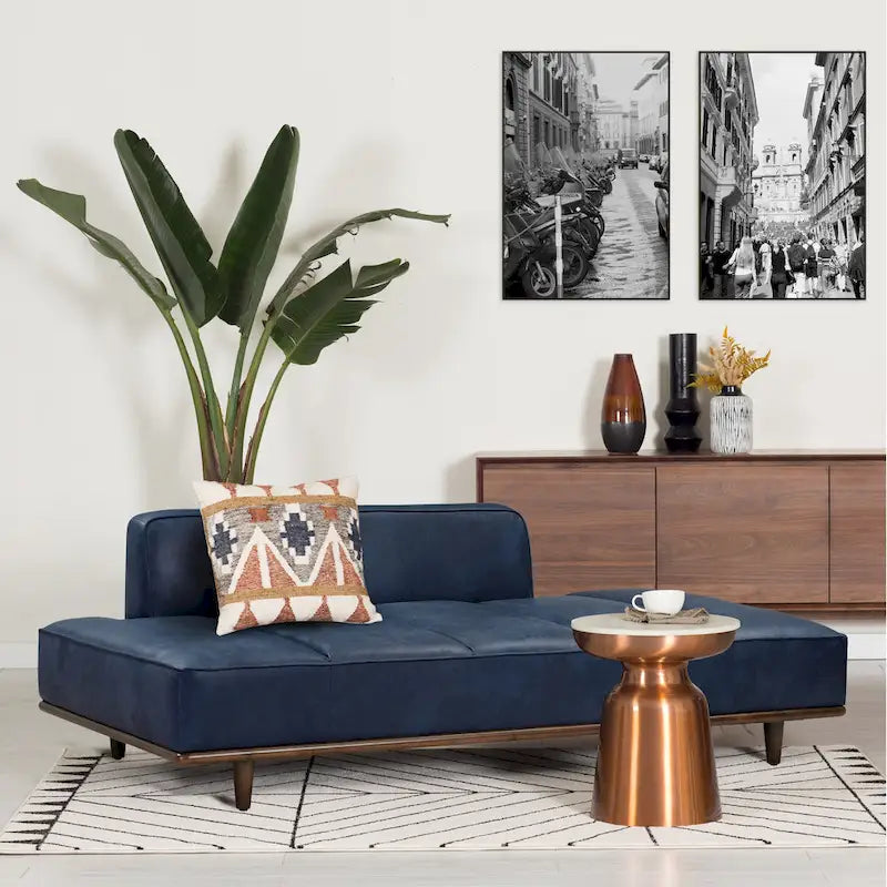 Méridienne Poly &amp; Bark Jasper - Cuir italien pleine fleur véritable