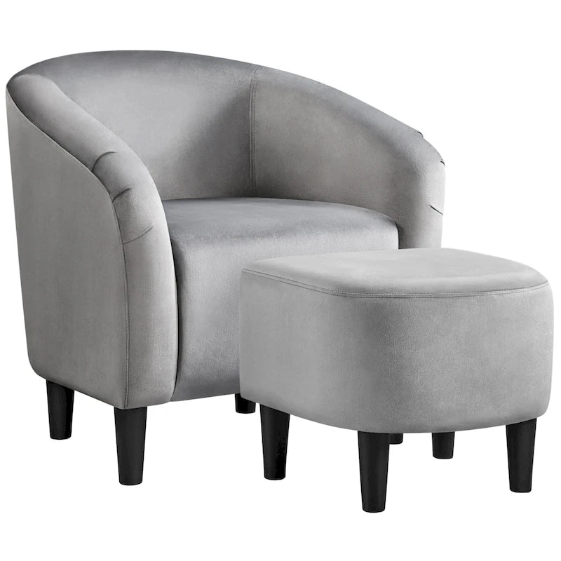 Ensemble fauteuil et repose-pieds Yaheetech contemporain en tissu Club