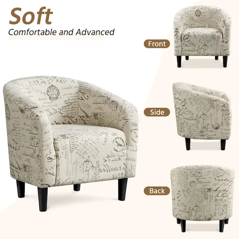 Ensemble fauteuil et repose-pieds Yaheetech contemporain en tissu Club